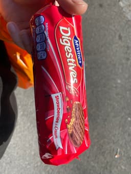 Evidence: Digestives strawberries and cream