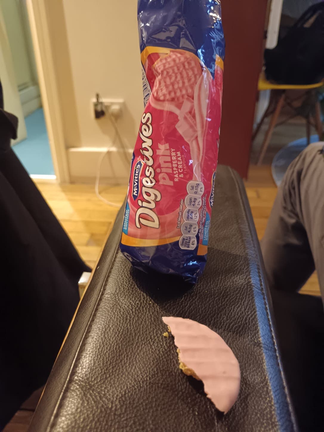 Field photograph of McVitie's Digestives Pink Raspberry and Cream